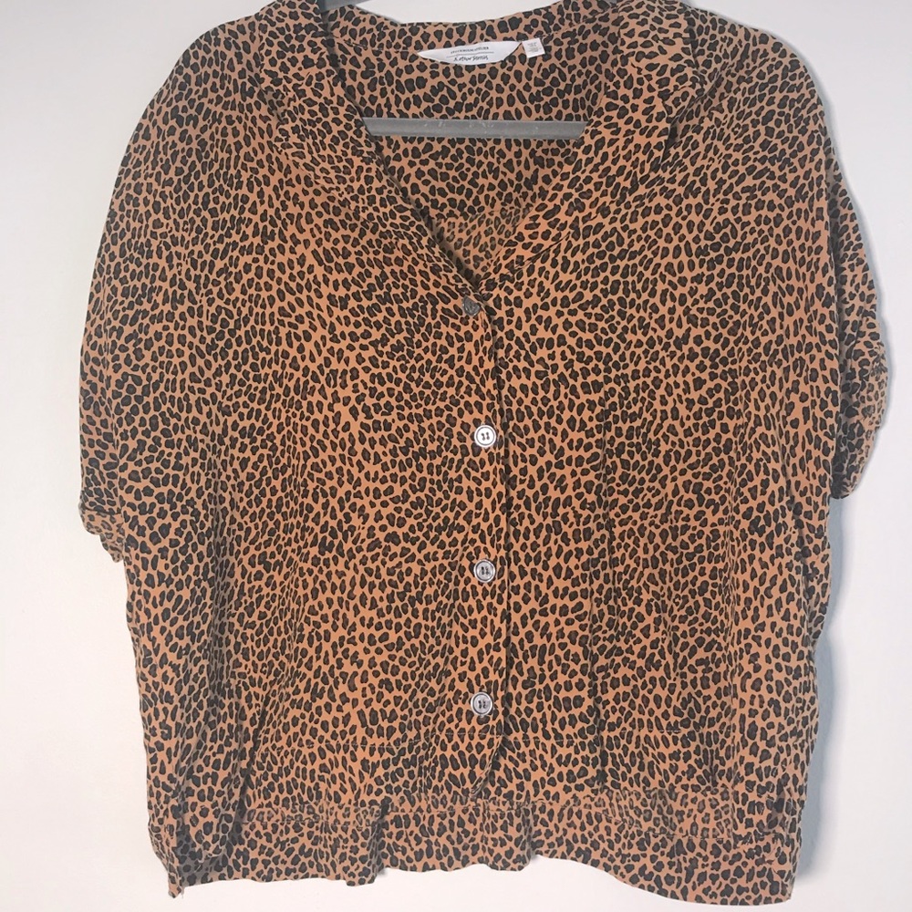 Stockholm Atelier Leopard Shirt Rolled Sleev US 8